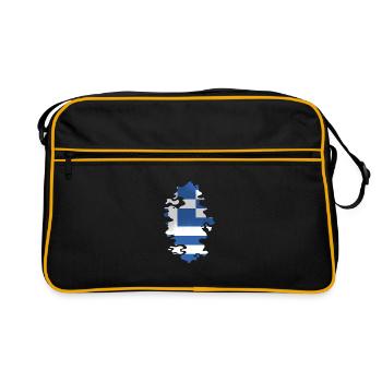 Grèce Drapeau Hellas Athènes Drapeau grec - Sac Retro - noir/or - Devant