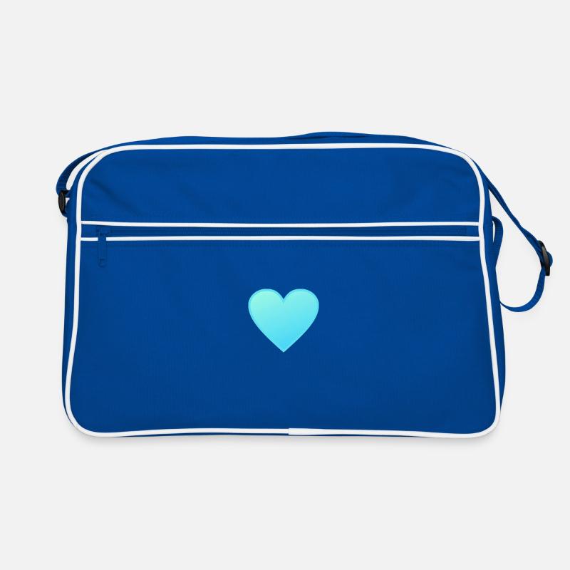 Herz - Blau Hell Retro Tasche