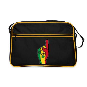 Main du drapeau du Sénégal - Sac Retro - noir/or - Devant