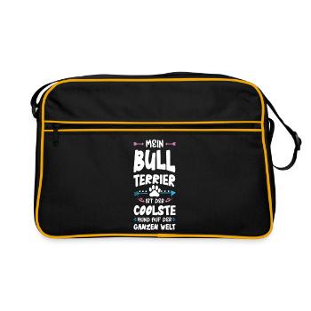 Bull terrier Dicton de chien - Sac Retro - noir/or - Devant