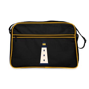 Lighthouse Line Icon Coastal Beacon Vector Symbol  - Retro Bag - black/gold - Front