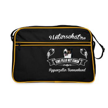 Appenzeller Sennenhund - Retro Tasche - Schwarz/Gold - Vorne