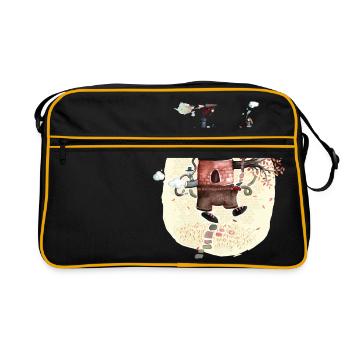 wandelndes Haus - Retro Tasche - Schwarz/Gold - Vorne