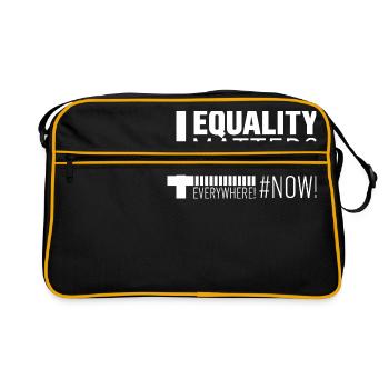 Weltfrauentag! Gleichberechtigung! - Retro Tasche - Schwarz/Gold - Vorne
