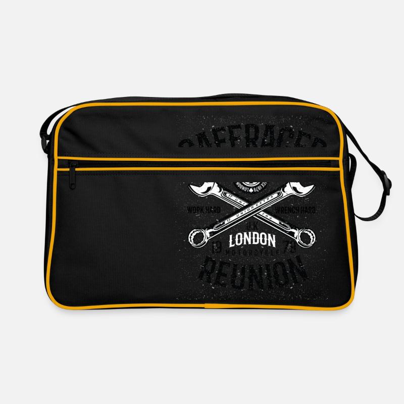 Caferacer Reunion - Retro Tasche - Schwarz/Gold