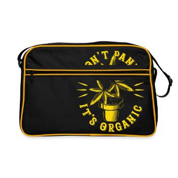 Don't panic it's organic - Retro Tasche - Schwarz/Gold - Vorne