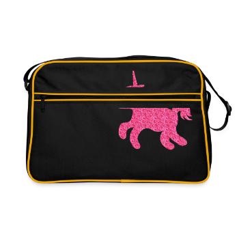 licorne mignon scintillante - Sac Retro - noir/or - Devant