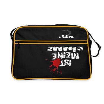 Ist meine SIMME ok? (weißer Text) - Retro Tasche - Schwarz/Gold - Vorne