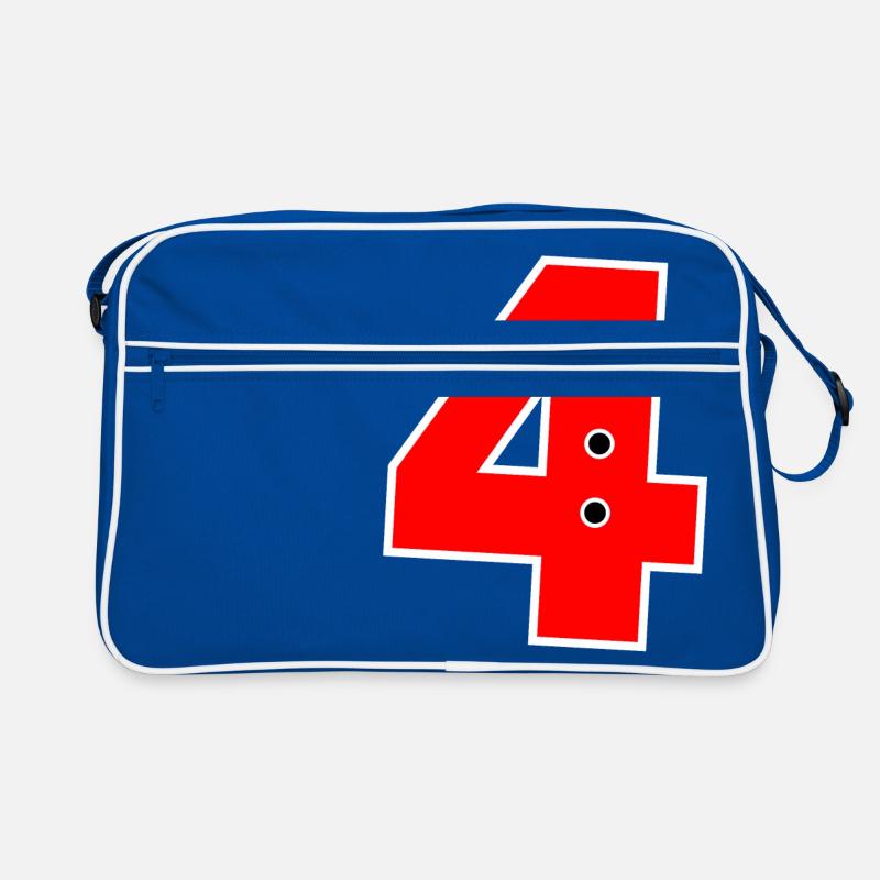 Nummer 4 Rot Retro Tasche