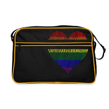 Diverse heart - Retro Bag - black/gold - Front