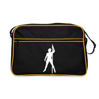 Homme Silhouette Pole Dance Danse Exotique - Sac Retro - noir/or - Devant