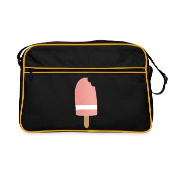 Gradient Pink Popsicle Bite - Retro Bag - black/gold - Front