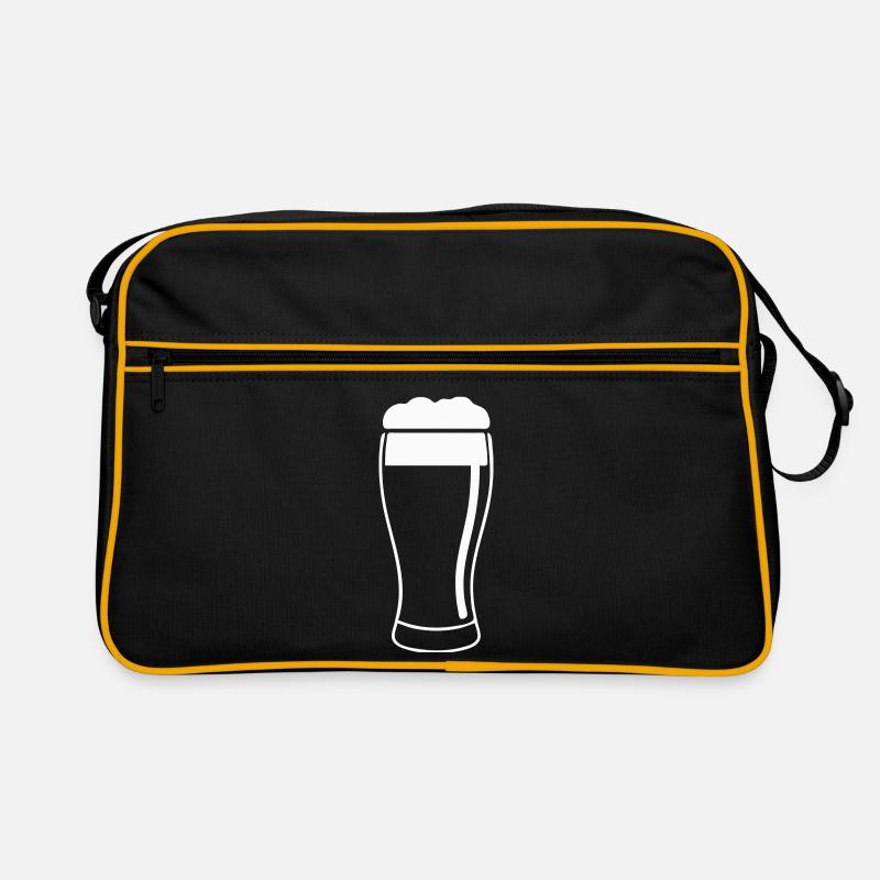 Bierglas mit Schaum Retro Tasche
