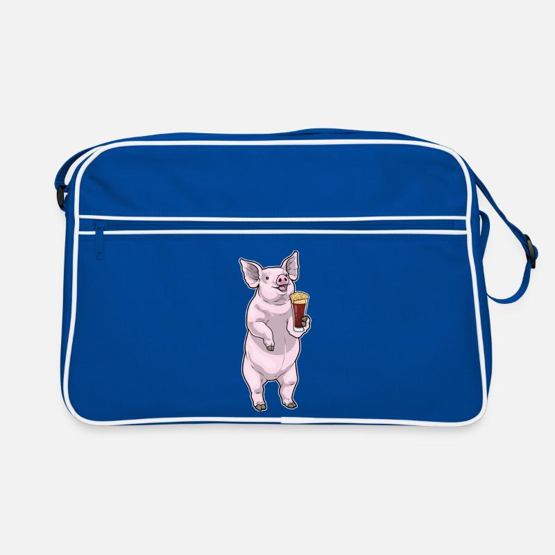 Schwein Bier Retro Tasche