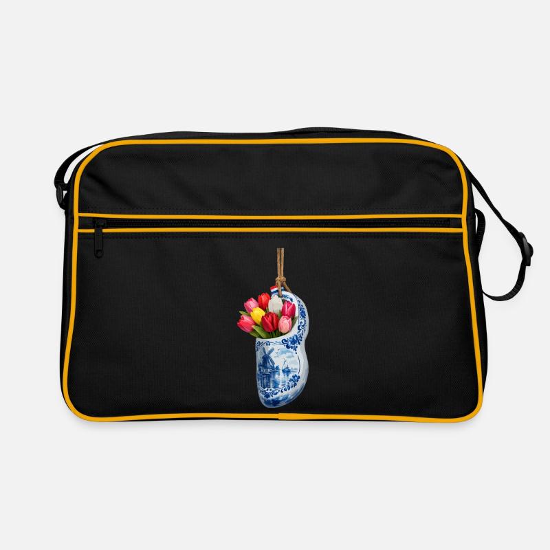 Tulips in blue Delft clog Retro Bag