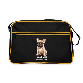 French Bulldog - Retro Tasche - Schwarz/Gold - Vorne
