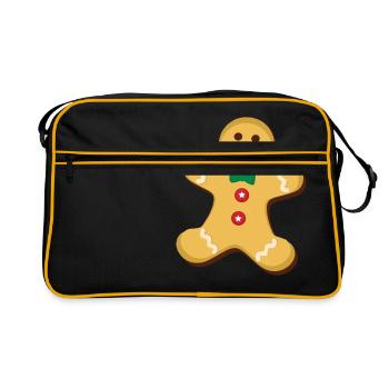 lebkuchenmann - Retro Tasche - Schwarz/Gold - Vorne