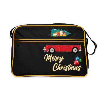 Merry Christmas car in quarantine Shirt gift funn - Retro Bag - black/gold - Front