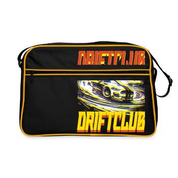 Drift Car - Futuristisches Autorennen im Retro-Stil - Retro Tasche - Schwarz/Gold - Vorne