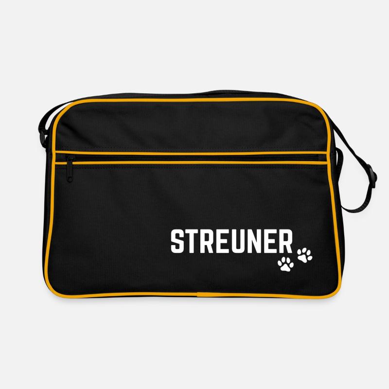 Streuner - Retro Tasche - Schwarz/Gold