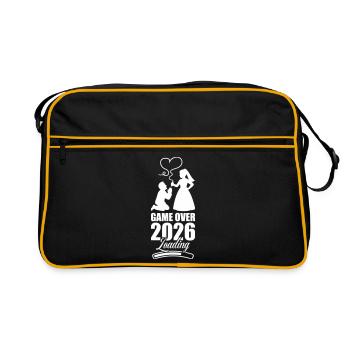 Game Over 2026 Hochzeit - Retro Tasche - Schwarz/Gold - Vorne