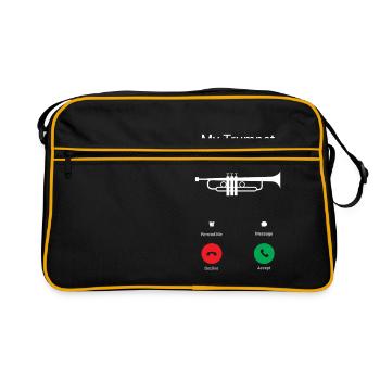 Die Trompete ruft - Retro Tasche - Schwarz/Gold - Vorne