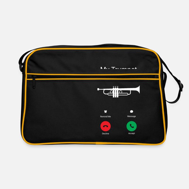 Die Trompete ruft - Retro Tasche - Schwarz/Gold