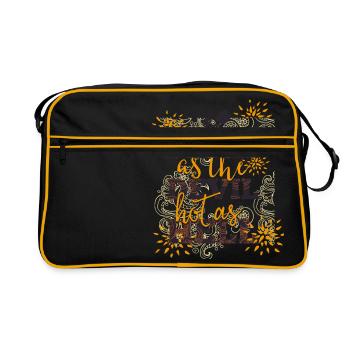 Black like devil-hot like hell- Coffee- Kaffee - Retro Tasche - Schwarz/Gold - Vorne