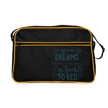 Follow your dreams, go back to bed - Schlafen Bett - Sac Retro - noir/or - Devant