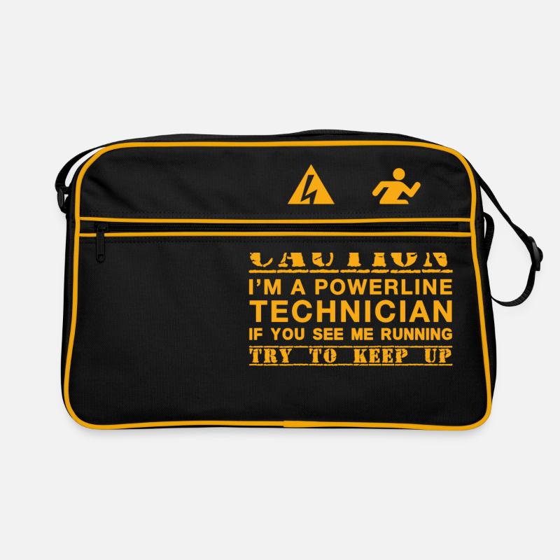 Powerline-Techniker-lustiges Geschenk Retro Tasche