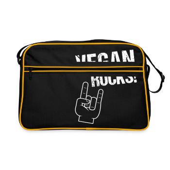 Vegan Rocks! THe Rockin 'Vegan Style. - Retro Bag - black/gold - Front