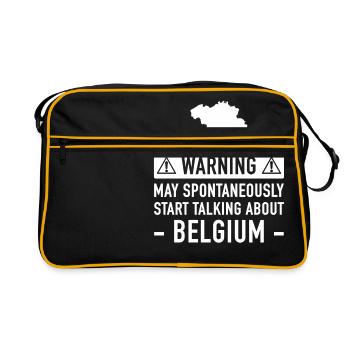 Drôle de vacances Idée Cadeau Belgique - Sac Retro - noir/or - Devant