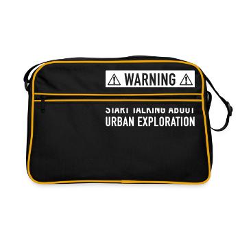 Funny Urban Exploration Gift Idea - Retro Bag - black/gold - Front