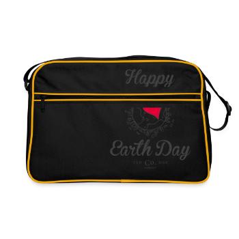 Happy Earth Day TShirt "Heart" - Retro Bag - black/gold - Front