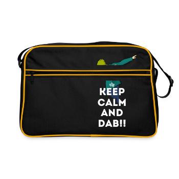 dab keep dabbing touchdown fun cool LOL football - Retro Tasche - Schwarz/Gold - Vorne
