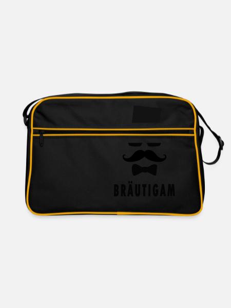 Bräutigam Hochzeit Ehe - Retro Tasche - Schwarz/Gold