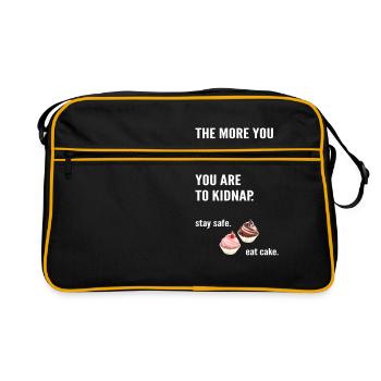Plus vous pesez, plus vous êtes à kidnapper. - Sac Retro - noir/or - Devant