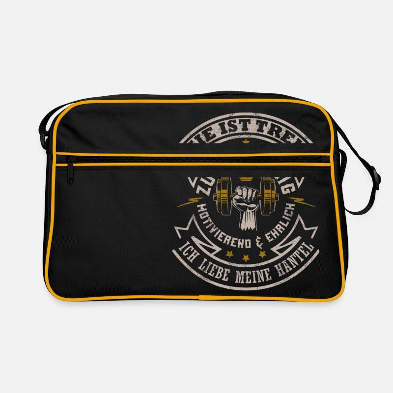 ICH LIEBE MEINE HANTEL - Retro Tasche - Schwarz/Gold