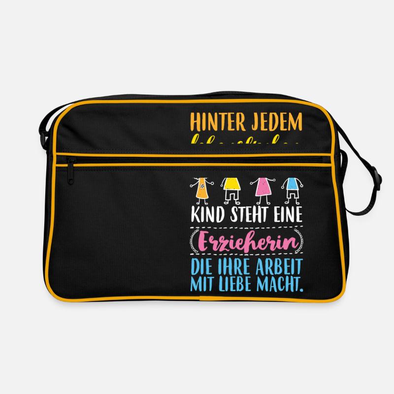 lebensfrohes Kind - Erzieherin mit Liebe Retro Tasche