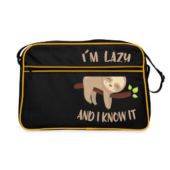I´m lazy and I know it - Retro Tasche - Schwarz/Gold - Vorne