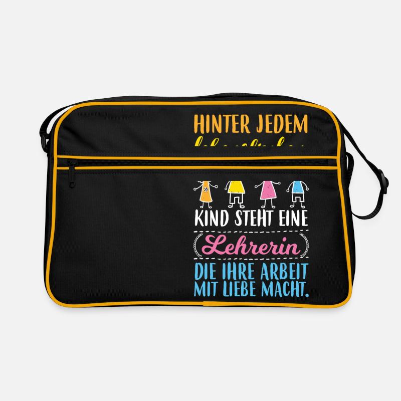 lebensfrohes Kind - Lehrerin mit Liebe Retro Tasche