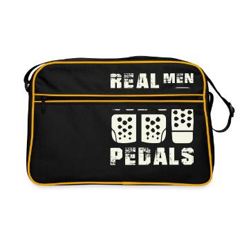 Real Men Pedals Shirts - Retro Tasche - Schwarz/Gold - Vorne