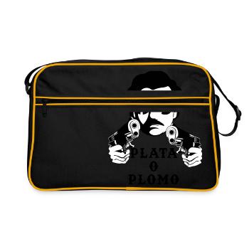 Pablo Escobar - Silver or Lead T-Shirt - Retro Bag - black/gold - Front