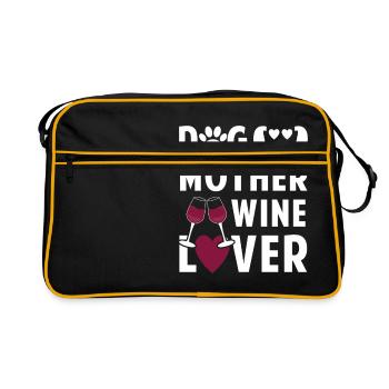 Dog mother wine lover - Sac Retro - noir/or - Devant