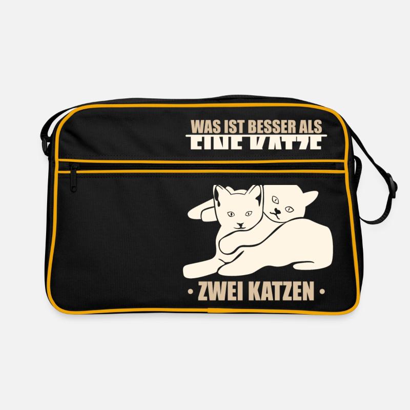 Was ist besser als eine Katze - zwei Katzen Retro Tasche