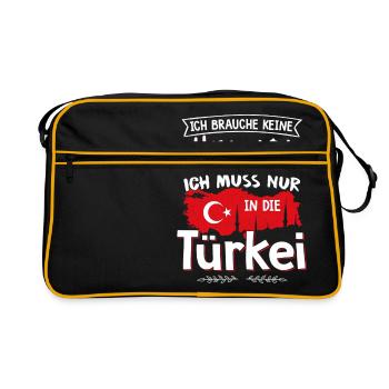 Keine Therapie, ich muss nur in die Türkei - Retro Tasche - Schwarz/Gold - Vorne