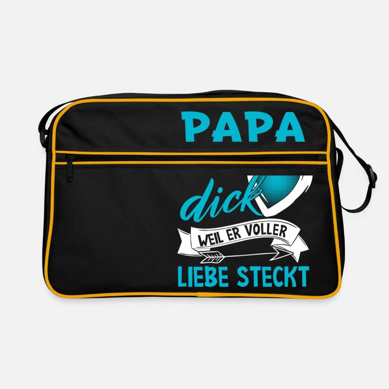 Papa ist so dick, weil er voller Liebe steckt Retro Tasche