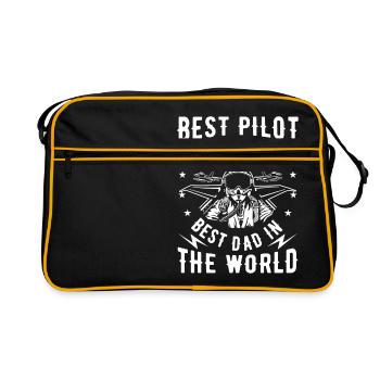 Best pilot in the sky best dad in the world - Retro Bag - black/gold - Front