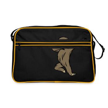 Tamponnant indolence Dab danse Lazy Sloth - Sac Retro - noir/or - Devant