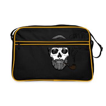 Grave before shave - beard design - 100% Bart - Retro Tasche - Schwarz/Gold - Vorne